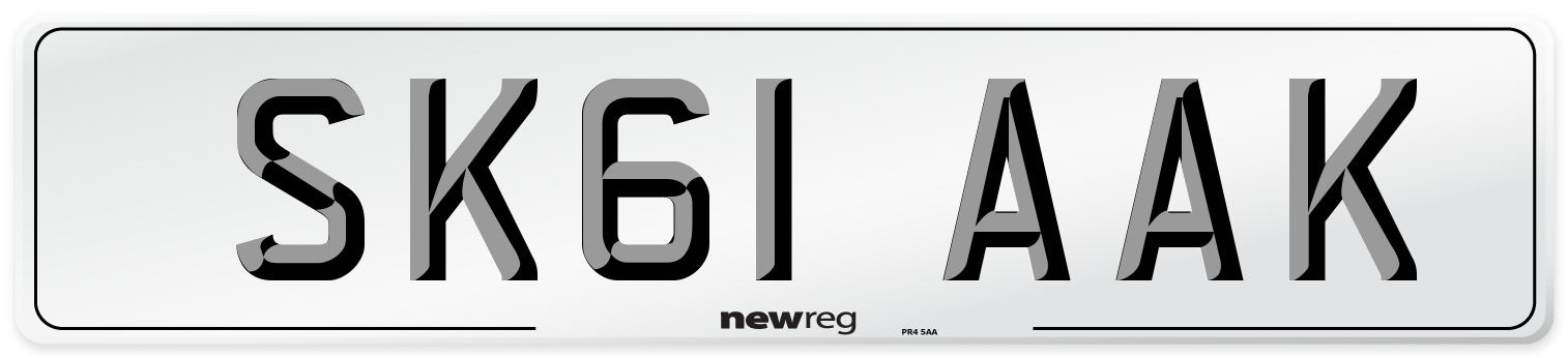 SK61 AAK Number Plate from New Reg